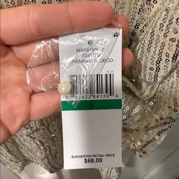 Fever Cream and Silver Sequin Blouse - Picture 4 of 8